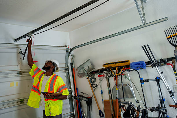 Professional Garage Door Panel Replacement technician working in Montgomery, MN